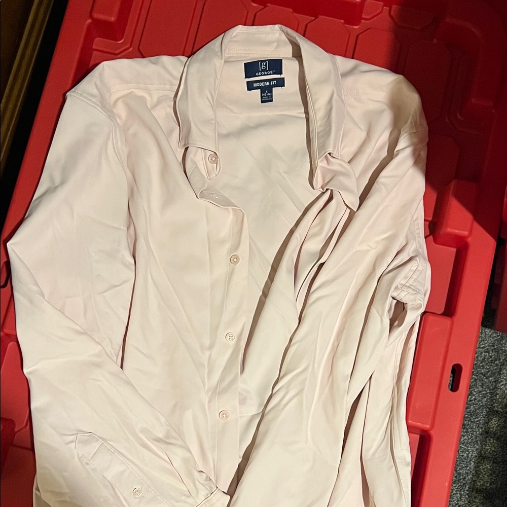 George Men's Light Pink Casual Button Down Shirt